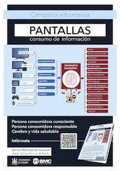 Cartel campaña informativa consumo de información "Pantallas"